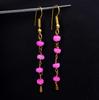 Pink Ethiopian Opal Earrings, 925 Silver & 14k Gold