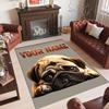 Pug Theme Crystal Velvet Floor Rug Personalized Custom Name Text Warm Carpet Home Decoration