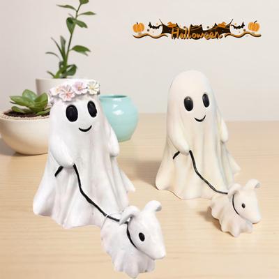 Halloween Dekoration Geist Spazierender Hund Statue Interessante Harz Ornamente Kreative Geist Spazierender Hund Skulptur Heimdekoration