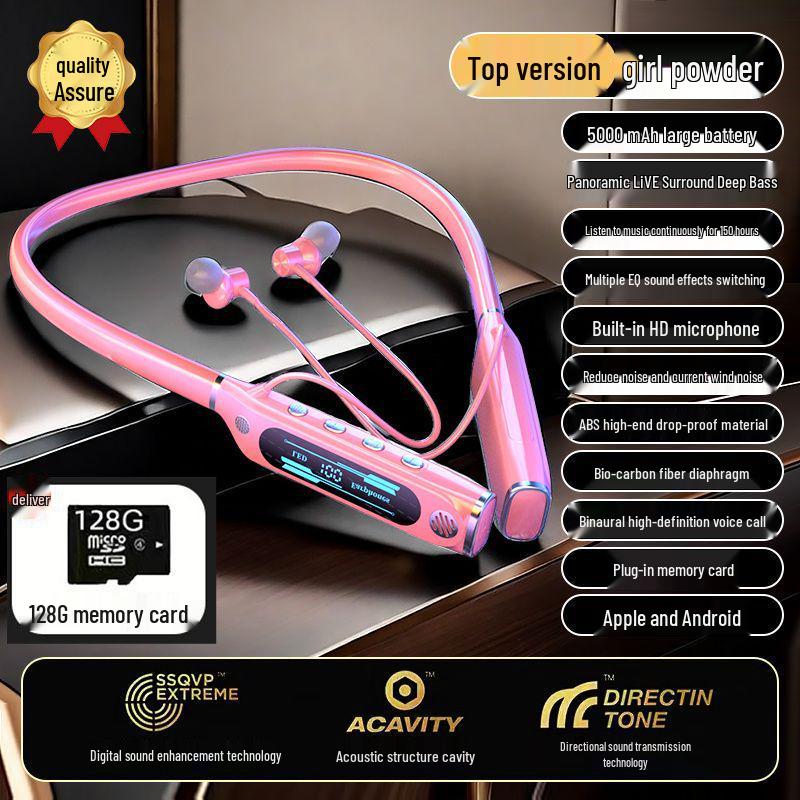 2025 Wireless Bluetooth Neckband Headphones: Sports Design, Extra-Long Battery, Noise Cancelling, Deep Bass, Apple & Android Compatible