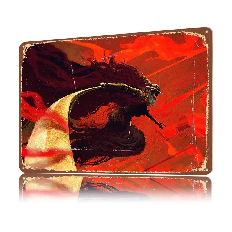 Scarlet Death D Texture Metal Poster Customized Wall Art Tin Sign Gift for Mancave Article Decoration Gaming Home Decor Room