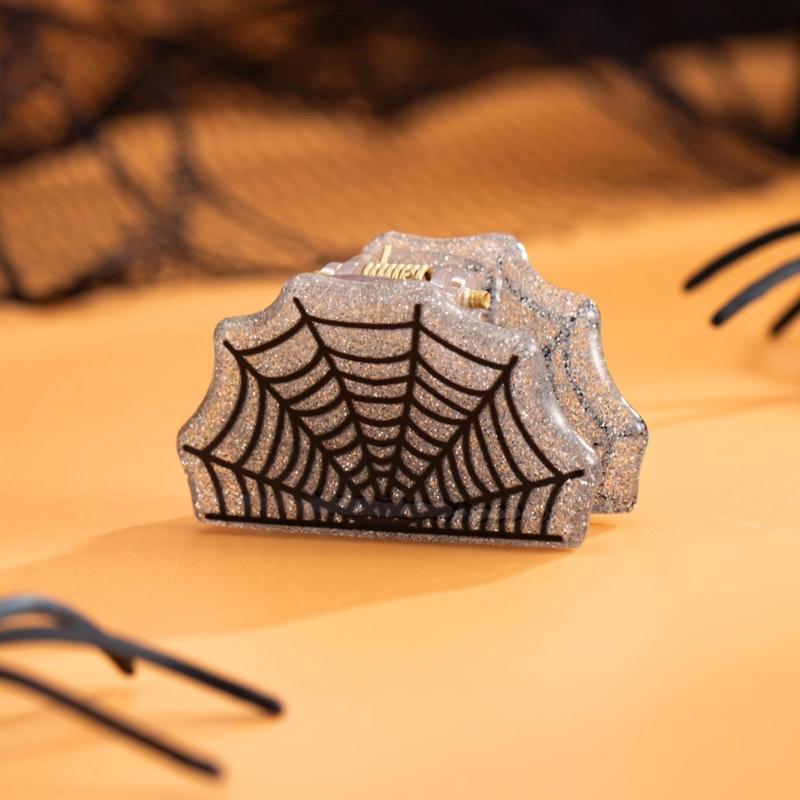 1PC Halloween Bat Pumpkin Spiders Hair Clip For Kids Party Costume Accessories Practical Acrylic Design Safe Hairpins