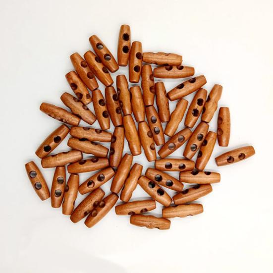 50 Stück Vintage Holzknöpfe Säule Zwei Löcher Nähen Scrapbooking Basteln