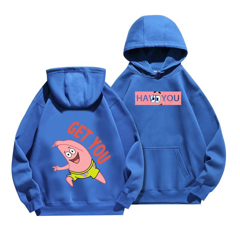 2025 SpongeBob SquarePants Big Star Anime Hoodies Men's and Women's Four Seasons Cotton Loose and Versatile Casual Trendy Ins