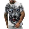 Mode Dames Ronde Hals Korte Mouw 3D Dier Kleurprint Dier Korte Mouw Ronde Hals T-shirt