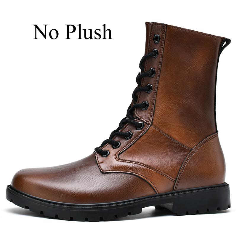 

Зимние мужские ботинки Высокие кожаные ботинки на молнии Военные ботинки мужские Тактическая обувь Плюс большой размер 50 51 52 48