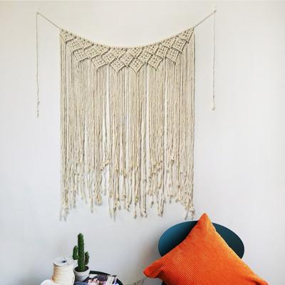 Hand Macrame Wall Hanging Boho Wall Decor Tapestry Home Art Decoration for Bedroom Living Room Background Wedding Party Ornament