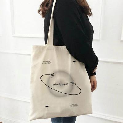 Cartoon Printed Shopping Bags Foldable Shopping Bags Jute Bags Shopping Bags Shopping Totes Reusable White Large Capacity Eco Ba