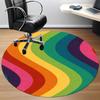 1pc Rainbow Waves Chair Carpet for Office, Round Non-Slip Durable Large Size Office Carpet, Suitable for Office, Beautiful Decoration