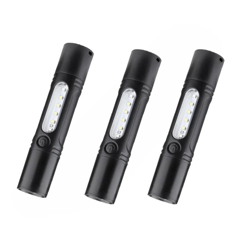 Mini Portable LED Flashlight Key Torch Camping Light Outdoor Waterproof Ultralight Fishing Hiking Emergency Lamp With Whistle