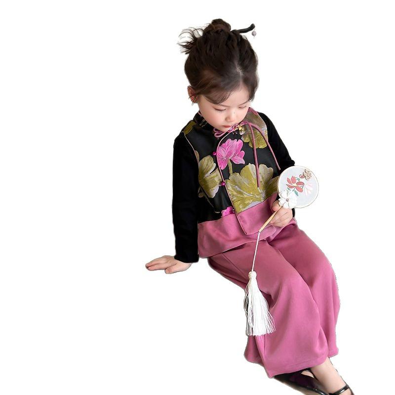 Girls' Chinese Style Hanfu: Spring/Autumn 2025 Fashionable Three-Piece Set