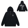 Trendy brand zipper hooded autumn and winter new letter flame pai jiu couple coat