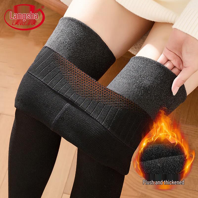 

Lingsha Women s Fleece-Lined Stirrup Leggings One Size (80-140 jin)