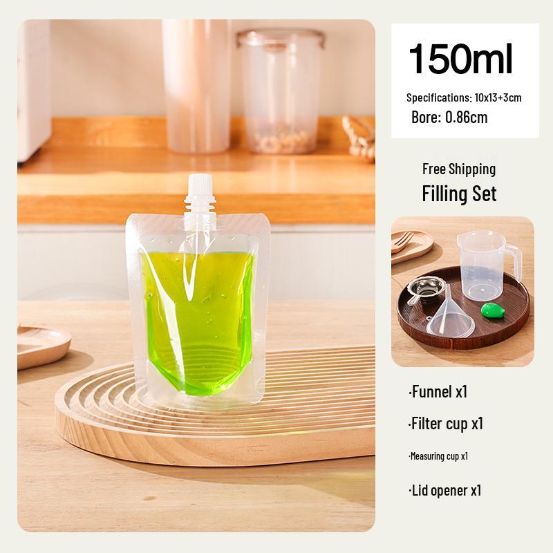 Large Transparent Spout Pouch for Cereal, Grain, Milk Tea, or Soy Milk Portioning and Sealing