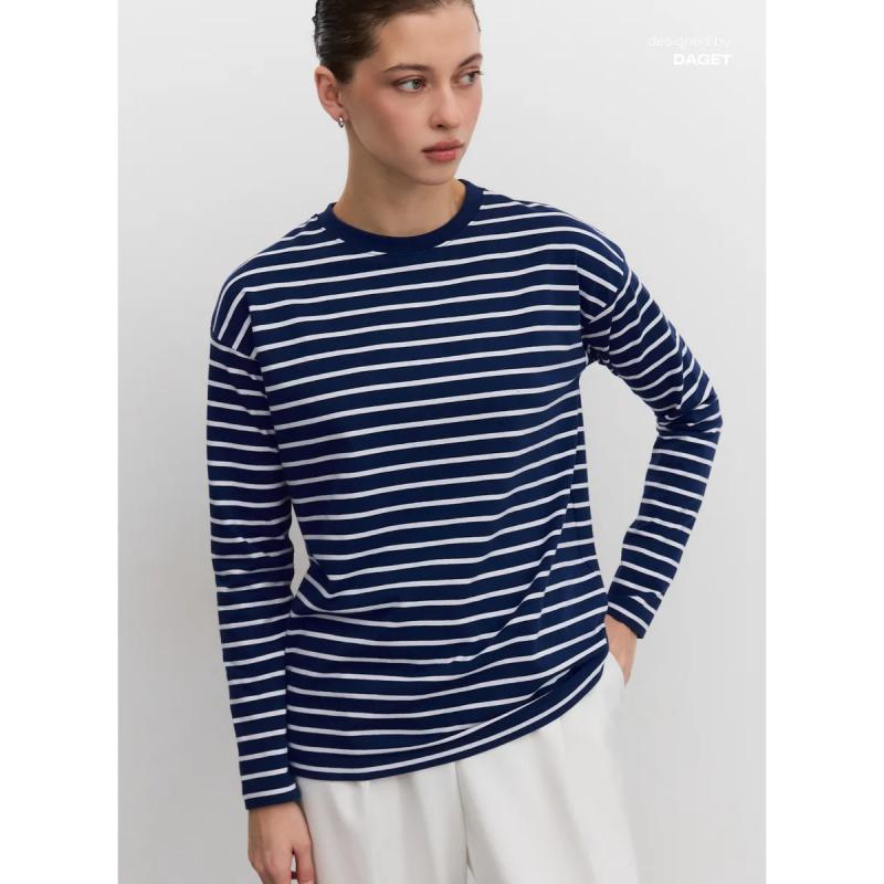 Minimalist Women's Long Sleeve T-Shirt, Premium Quality Soft Fabric, Loose Boxy Silhouette for All-Day Comfort