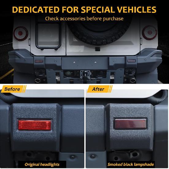 Rear Fog Light Lamp Cover Compatible with INEOS Grenadier 2020-2024 Smoked Black Rear Tail Foglights Lamp Frame Cover Trim Car Exterior Taillight