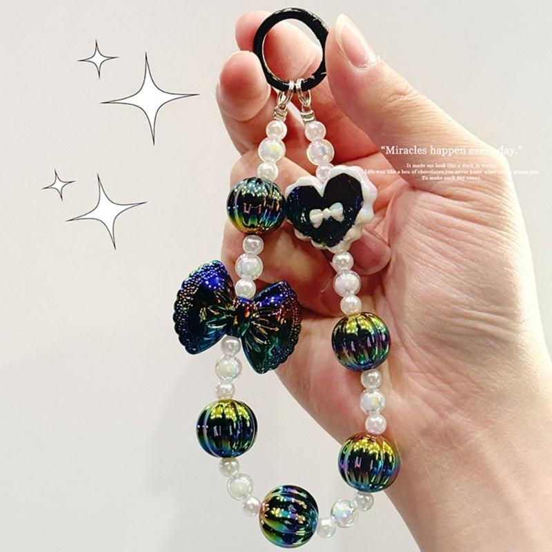 Handmade Beaded Phone Chain Pendant Telephone Lanyard Cellphone Rope Bracelet Fashion Keyring Keychain For Women Jewelry