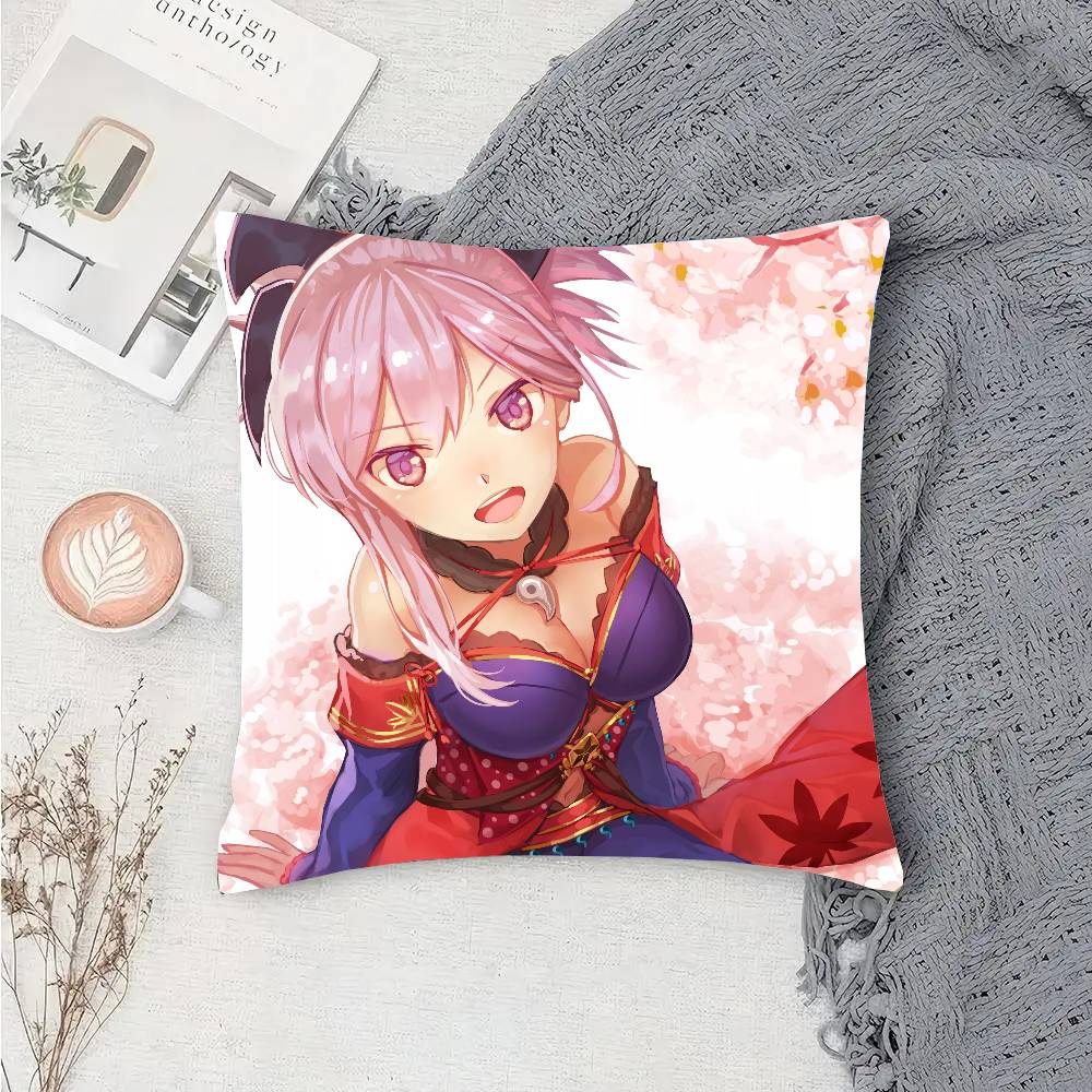 Miyamoto Musashi Anime Fate Pillow Case Fashion Square Pillowcase Bedroom Sofa Room Ins Decoration Leisure