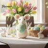 Compact Decorative Mice Needle Felted Mouse Easter Mini Ornaments Handmade Wool Figurine with Felt Egg/Chick for Tiered Tray Tabletop Spring