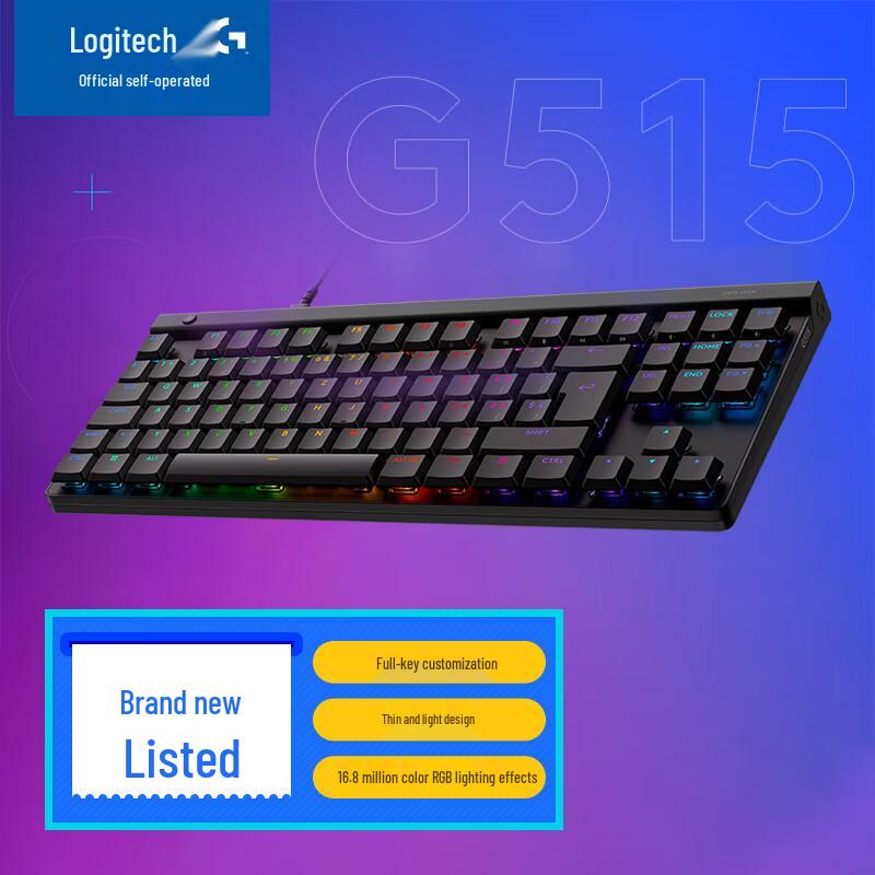 Logitech G G515 TKL Low-Profile Wired RGB Gaming Keyboard