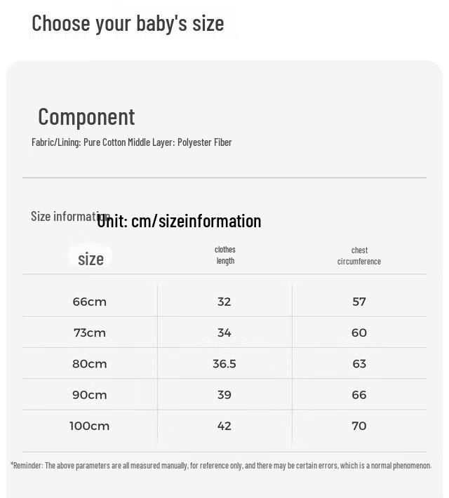 TONGTAI Baby Thickened Cotton Vest