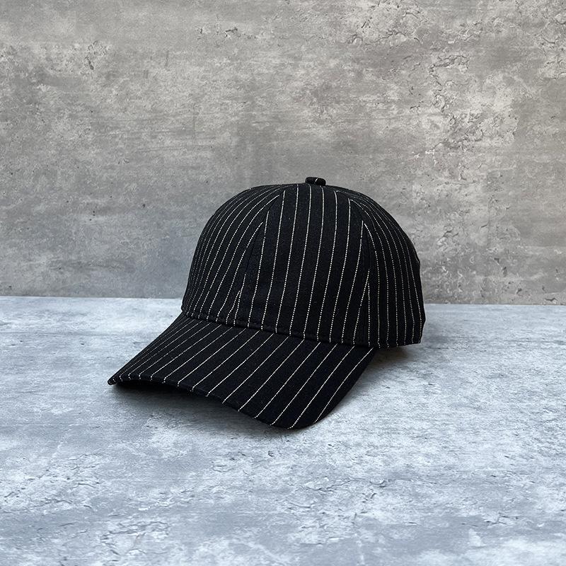 Стильная простая и универсальная мягкая хлопковая полосатая бейсболка женская тренд защита от солнца солнцезащитная кепка M（56-58cm）