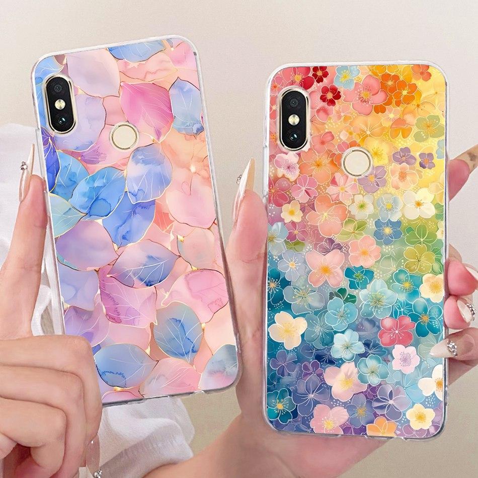For Xiaomi Redmi Note 6 Pro Cute Flower Butterfly Cat Painted Case For Redmi Note6 Soft Silicone TPU Phone Cases