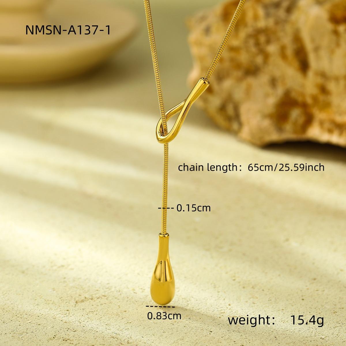 GEMCHIC Women s 18K Gold Plated Stainless Steel Long Layered Necklace with Geometric Pendant for Women