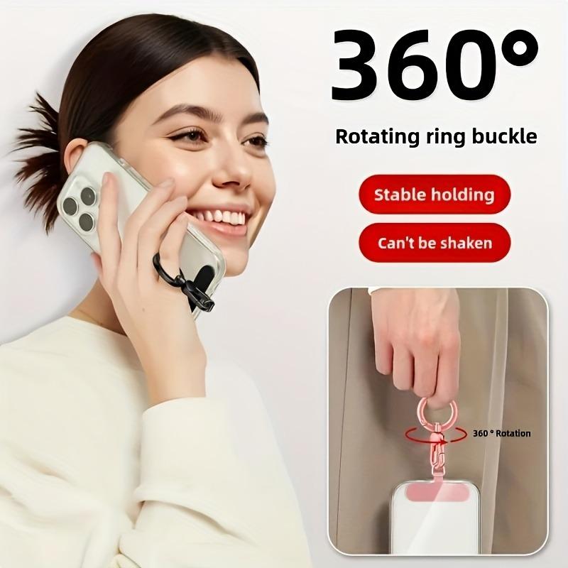 Stainless Steel Phone Lanyard Clip Patch 360° Rotatable Anti-lost Phone Case Hanging Rope Snap Detachable Ultra-thin