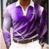 Men's Long Sleeve Polo Shirt Geometric Casual Top