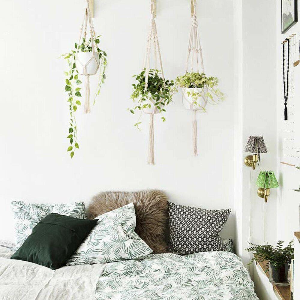 Gardening Cotton Rope Hanger Flower Pot Boho Tassel Hanging Basket Durable Plant Hanger  Home