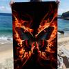 Mysterious Flame Butterfly Pattern Polyester Microfiber Beach Towel Is Highly Absorbent, Suitable for Swimming and Beach Outings