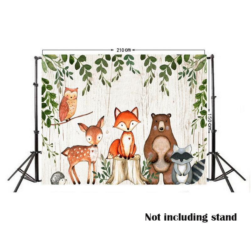 3x5ft/5X7ft/6x8ft/10x7ft Animals Backdrop Woodland Baby Shower Birthday Party Photo Background Decorate