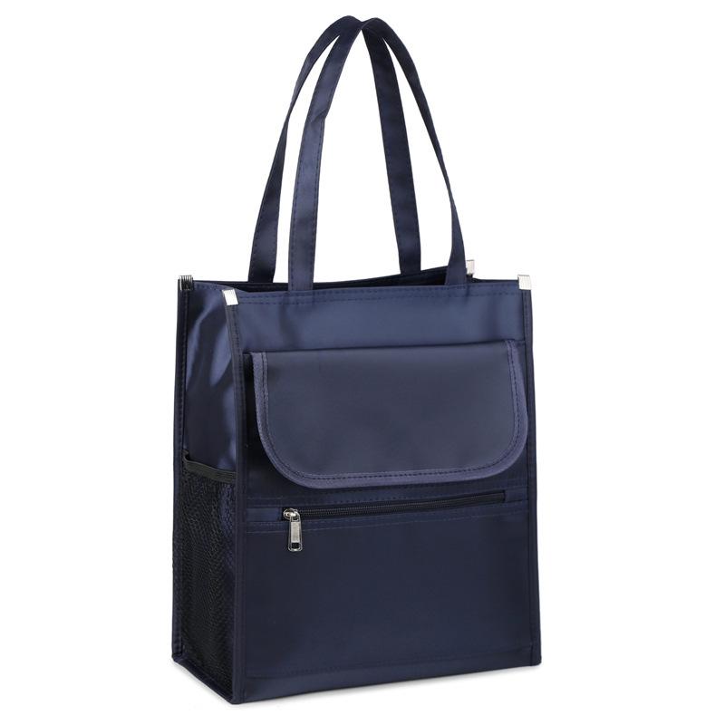 Water-Repellent Oxford Cloth Student Document Handbag with Customizable Patterns 29x11x36 cm тёмно-синий