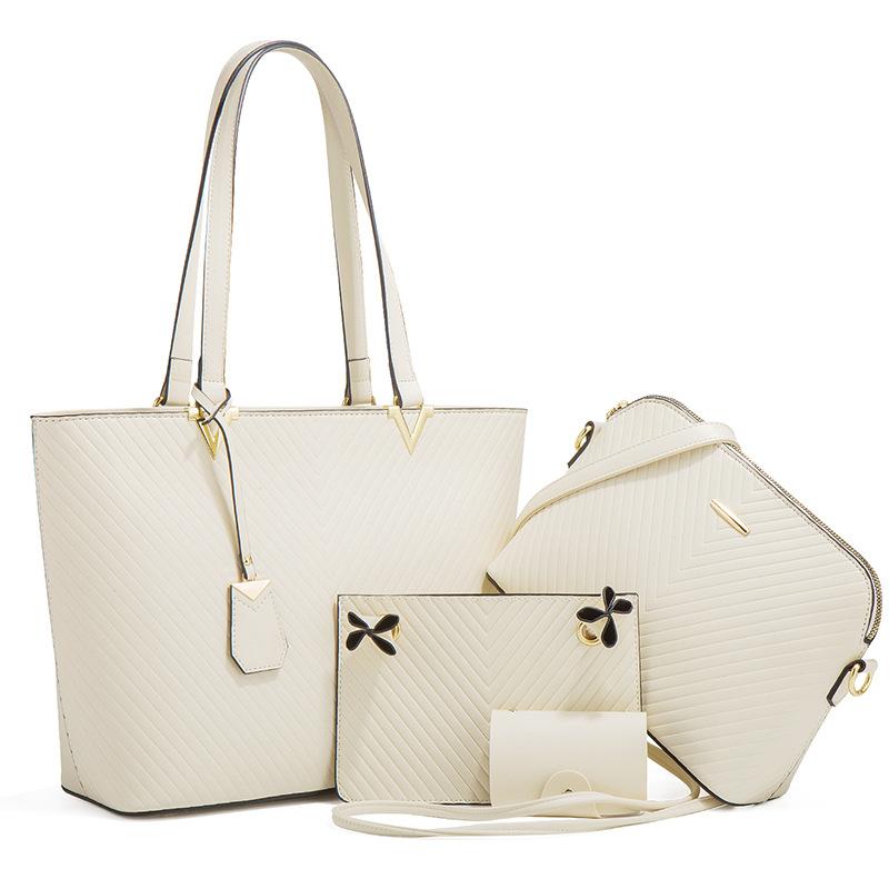 Neue trendige Damen-Umhängetaschen, lässig, große Kapazität, Damenhandtaschen, einfaches PU-Leder, Handheld, 4-teiliges Taschen-Geldbörsen-Set