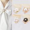 3 Size Scarf Pin Brooches Simple Crystal Brooches Shawl Ring Clip Scarves Fastener Silk Scarf Buckle Brooch 3pcs/set