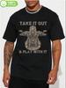 Casual Biker Skeleton Graphic T-shirt - "Take It Out & Play with It" Motorcycle Rider Design