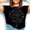 Double Pearl Gardenia Illustration T-Shirt | Botanical Garden Modern Women's Floral Tee