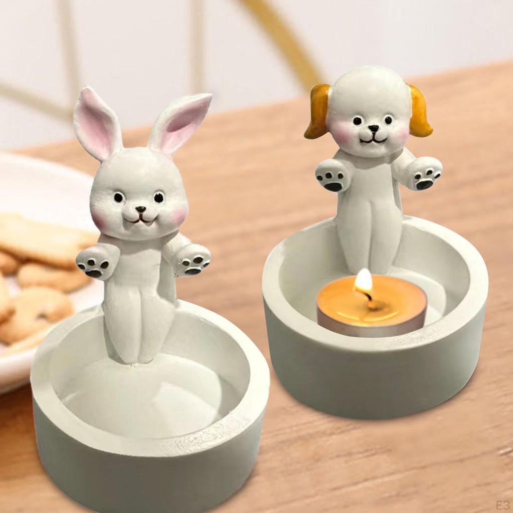 Kerzenständer, Cartoon-Tierhalter, Harzhalter-Dekor, süßer Kerzenständer