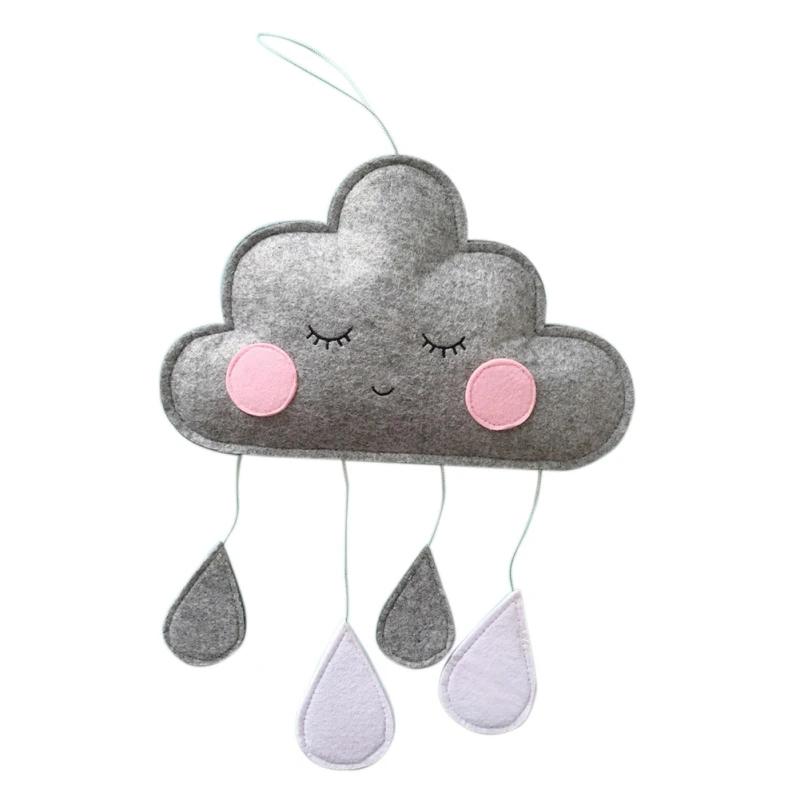 Cute Smiling Clouds Nordic Wind Baby Kids Room Nursery Home Cloud Raindrop Wall Hanging Decor Stickers Decal Gifts