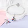 Authentic Original Charm Bead Components Copper Metal Fairy Tale Clock and Knight Pendant Bead Components Compatible With Charm Bead Components Plata