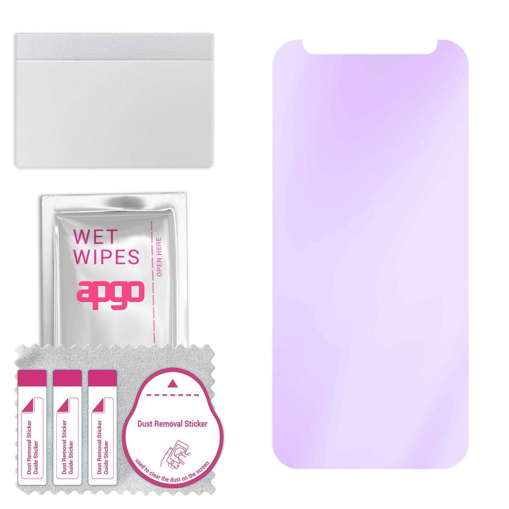 apgo Anti-Blue 9H Hybrid protective glass compatible with Cubot X18, flexible nano glass, great replacement for tempered glass, scratch-resistant, ful