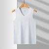 Men's Casual V-Neck Sleeveless Vest In Silk-Like Fabric with Ice Cutting Technology
