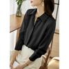 Damen Blusen Hemden 2025 Frühling Langarm Damen Bluse Hemd Büro Dame Umlegekragen Weiß Schwarz Bluse Hemd Damen Oberteile J913
