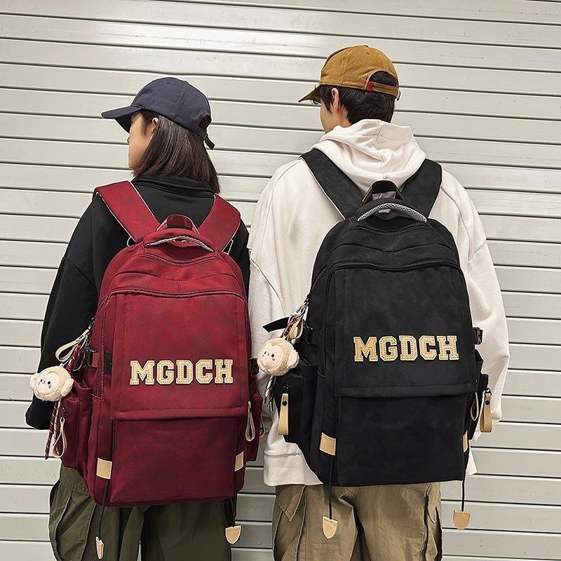 High value niche design backpack couple simple letters lightweight large capacity backpack