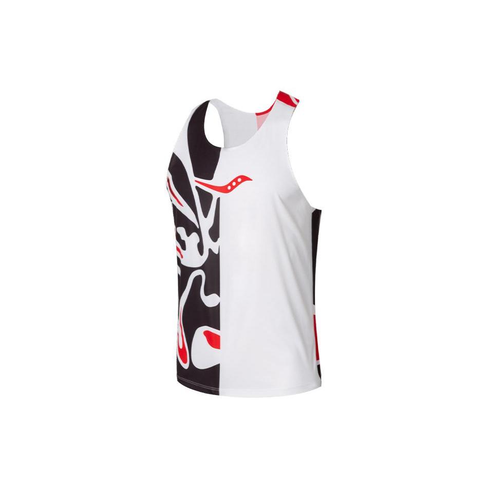 Saucony Running Tank Top Men s White Black Red SC2210101-1 L