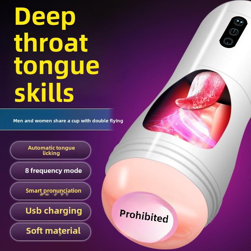 Cyclone Tongue Masturbator Intelligent Pronunciation Male Workout Stimulation Masturbation Apparatus Adult Erotic Sex Products