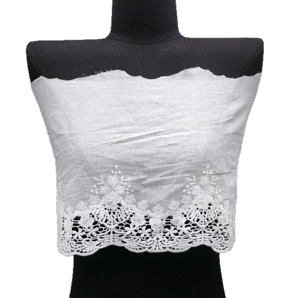 Renda Bordada de Algodão DIY Acessórios de Roupa Feitos à Mão Saia Cortina Roupa de Cama Renda Bordada Vazada