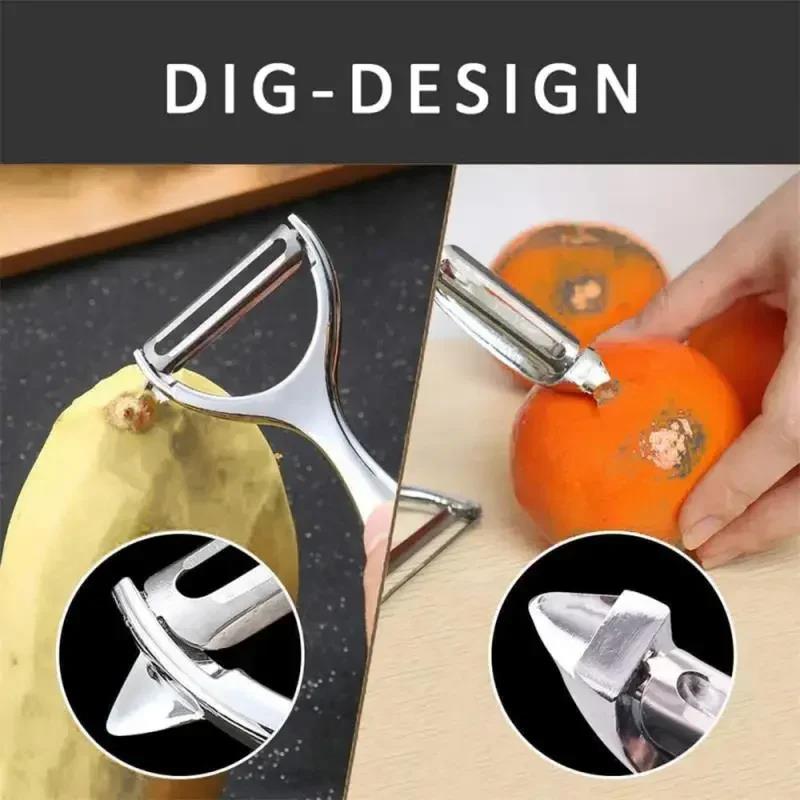 2 in 1 Stainless Steel Peeler Grater Multi Function Kitchen Tool for Fruit Vegetable Carrot Effortless Easy Clean Home Use7
