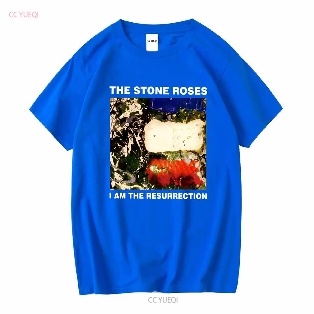 Koszulkę The Stone Roses Czarna HT50745 z długim lub krótkim rękawem vintage Prana Lekko męska Wszechstronna moda uliczna